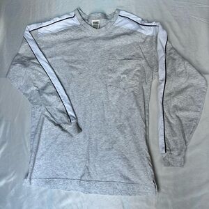 PINK Victoria's Secret Gray Long Sleeve with White and Black Stripes